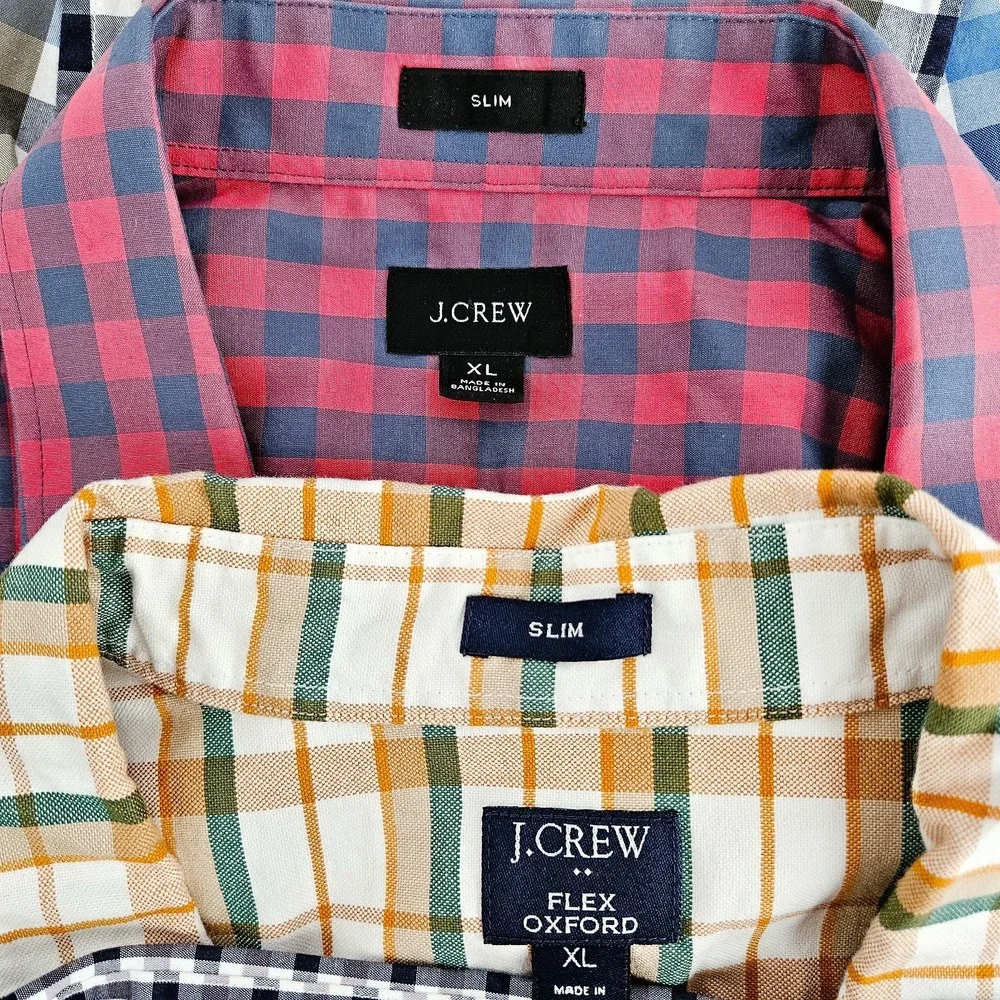 J Crew Lot Of 4 Button Down Long Sleeve Shirts Mens XL Slim & Classic Checkered - Picture 11 of 13